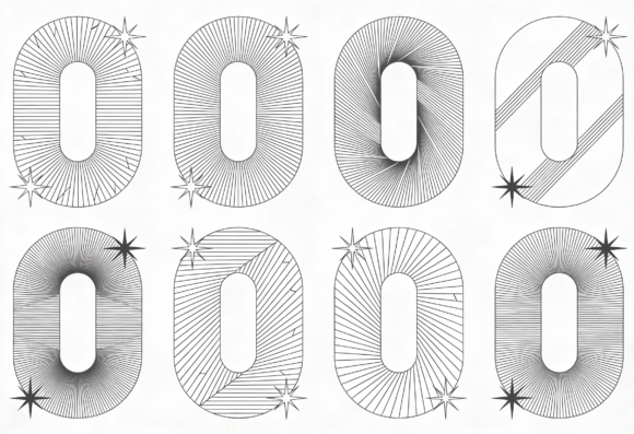 Download Retro Oval Shapes with Starbursts - Premium Resources
