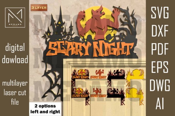 Download Scary Night Werewolf SVG Sign - Scary Collection