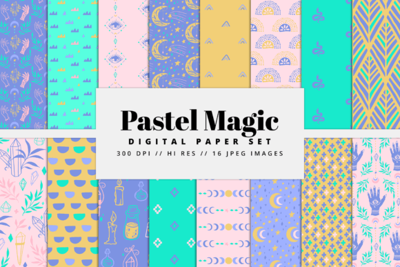Download Pastel Magic Digital Paper Set - Magic Collection