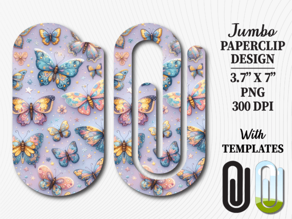 Download Pastel Magic Butterfly Jumbo Paperclip - Magic Collection