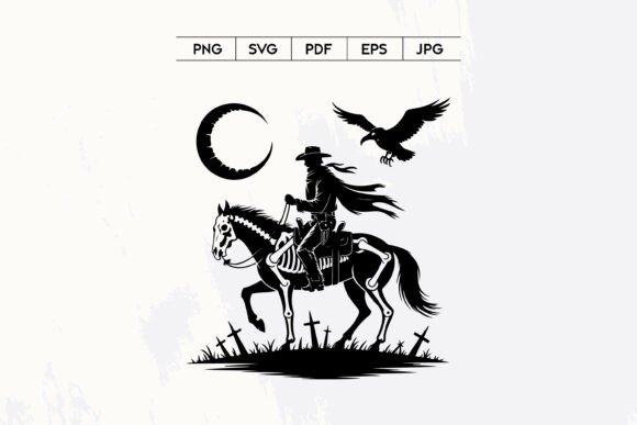 Download Skeleton Cowboy Rider Graveyard Vector - Graveyard vector Collection