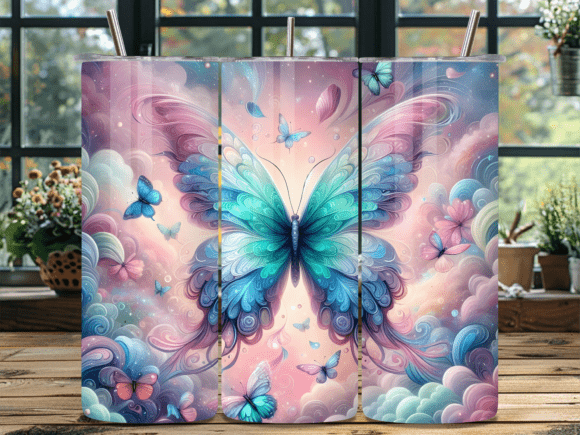 Download Pastel Magic Butterfly Sky Tumbler Wrap - Magic Collection
