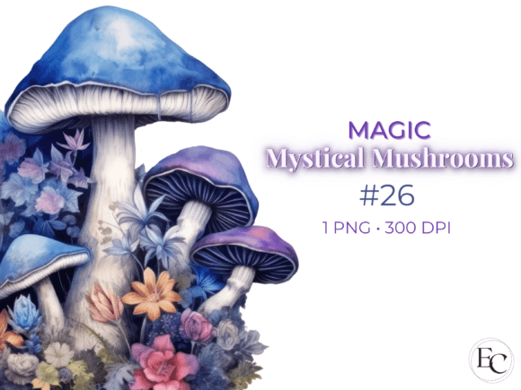 Download Purple Blue Pastel Magic Mushrooms - Magic Collection