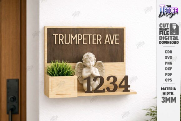 Download Modern House Number Address Sign SVG - Address Collection